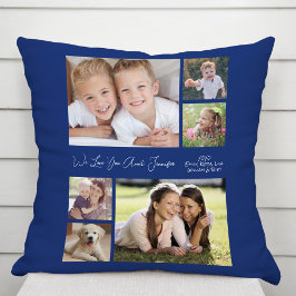 Tante houdt van je blauwe foto kussen