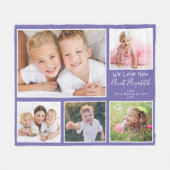 Tante houdt van je Paarse fotocollage Fleece Deken (Voorkant (Horizontaal))