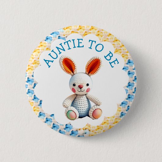 Tante in wording | Jongens babyshower Ronde Button 5,7 Cm (Voorkant)