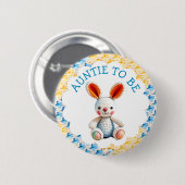 Tante in wording | Jongens babyshower Ronde Button 5,7 Cm (Voorkant /achterkant)