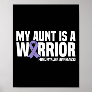 Tante is een strijder met fibromyalgie bewustzijn poster