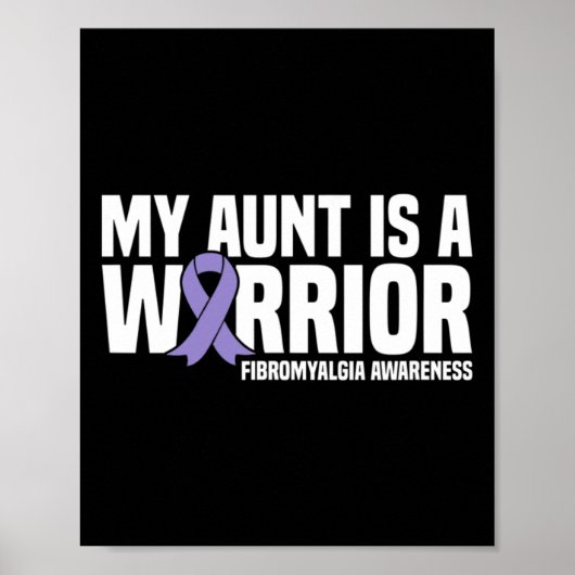 Tante is een strijder met fibromyalgie bewustzijn poster (Voorkant)