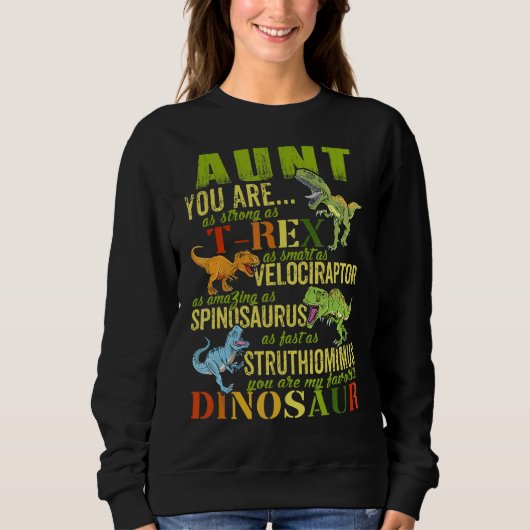 Tante, je bent zo sterk als Rex Dinosaurus Trui (Voorkant)