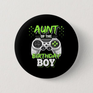 Tante jongen die videospel speelt ronde button 5,7 cm