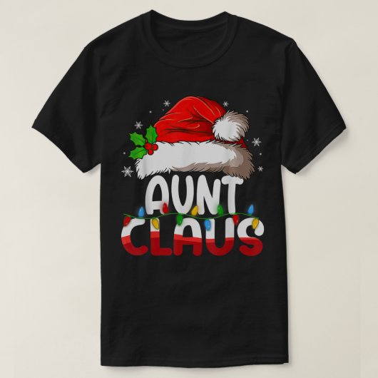 Tante kerstkerstman-kostuum t-shirt (Design voorkant)