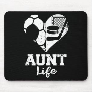 Tante Leven Voetbal Hockey Hart Gespleten Sportspe Muismat