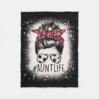 Tante Leven Voetbal Rommelige Knot Gebleekte Autie Fleece Deken
