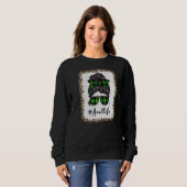 Tante Life Bleaching Auntlife Leopard Messy Bun Mo Trui (Voorkant volledig)