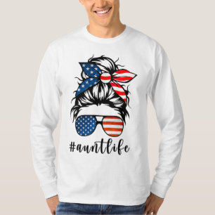 Tante Life Messy Bun Hair Bandana Sunbril Americ T-shirt