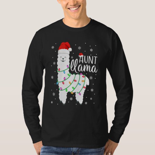 tante Llama Funny Kerstmis Llama tante Alpaca Sant T-shirt (Voorkant)
