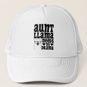 Tante Llama heeft geen drama nodig Tante Typografi Trucker Pet