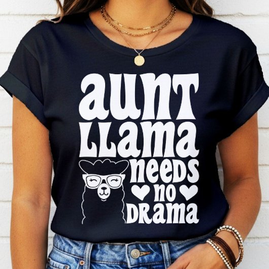 Tante Llama heeft geen drama tante verjaardag grap T-shirt