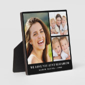 Tante Love You 3 Photo Collage Zwart Fotoplaat (Voorkant)