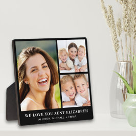 Tante Love You 3 Photo Collage Zwart Fotoplaat