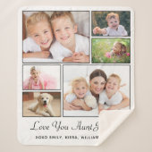 Tante Love You 6 Fotocollage Sherpa Deken (Voorkant)