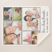 Tante Love You 6 Fotocollage Sherpa Deken (Voorkant (horizontaal))