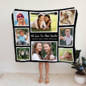Tante Love You Fotocollage Zwart Fleece Deken