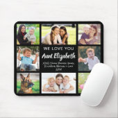 Tante Love You Fotocollage Zwart Muismat (Met muis)