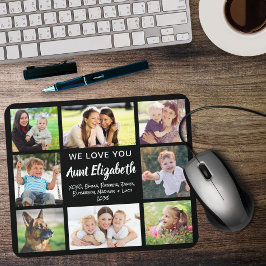 Tante Love You Fotocollage Zwart Muismat