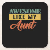 Tante Lover | Retro Geweldige zoals mijn tante Kartonnen Onderzetters (Voorkant)