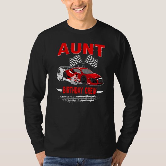 Tante marathedagrografiet met racewagen t-shirt (Voorkant)