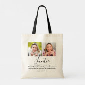 Tante Modern Script Tante Citaat Foto Tote Bag (Achterkant)