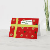 Tante moderne rode kerstcel feestdagen kaart (Voorkant)