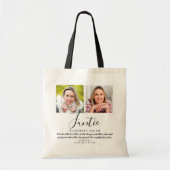 Tante moderne script citaat foto tote bag (Voorkant)