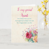 Tante Moederdag Floral Waterverf Flowers Kaart (Gele Bloem)