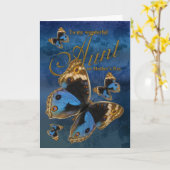 Tante, Moederdag Kaart met vlinders (Gele Bloem)