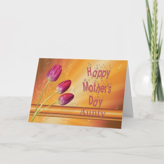 Tante, Moederdag, tulpen vol zon Kaart (Voorkant)