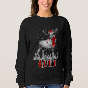 Tante Moose Draag Santa Hat Matching Family Christ Trui