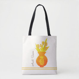 Tante naam ananas tulp  bloemmodern tote bag
