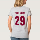 Tante naam lacrosse & nummer achterkant T-shirt af (Achterkant)