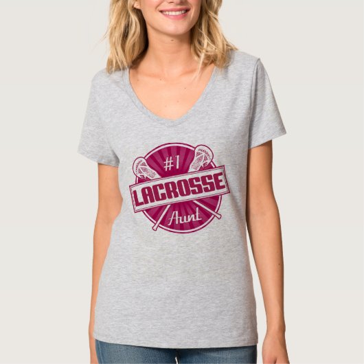 Tante naam lacrosse & nummer achterkant T-shirt af (Voorkant)