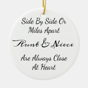 Tante & nichtje citaat – naast elkaar of mijlenver keramisch ornament