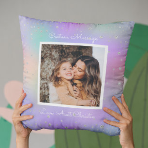 Tante Niece Custom Photo Paars Kussen