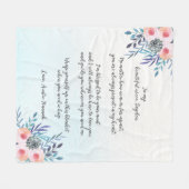 Tante Niece Custom Quote Blue Floral Fleece Deken (Voorkant (Horizontaal))