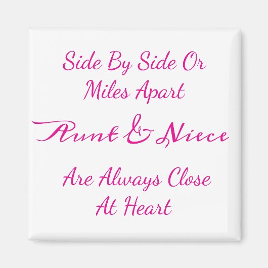 Tante Niece Liefdescitaat: Naast Elkaar Of Ver Uit Magneet (Voorkant)