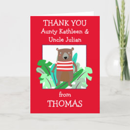 Tante noemt Schattigee Beren bladeren Bedankkaart