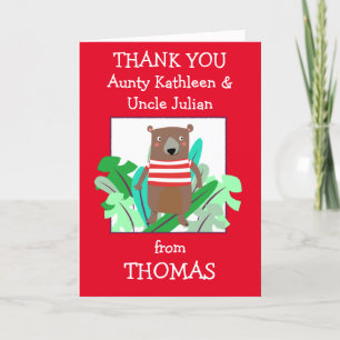 Tante noemt Schattigee Beren bladeren Bedankkaart