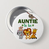 tante Oerwoud Safari Baby shower Ronde Button 7,6 Cm (Voorkant /achterkant)