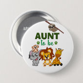 Tante Oerwoud Safari dierentuin Baby shower Ronde Button 7,6 Cm (Voorkant /achterkant)