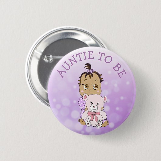 Tante om Baby shower Button te zijn (Voorkant /achterkant)