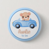 Tante om Beer Boy Baby shower Button (Voorkant)