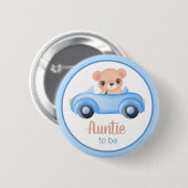 Tante om Beer Boy Baby shower Button (Voorkant /achterkant)