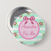 Tante om de Button van het Baby shower te zijn Min (Voorkant /achterkant)