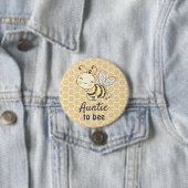 Tante om tante Yellow Bumblebee Baby shower te zij Ronde Button 7,6 Cm (In situ)