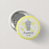 tante om te zijn baby jongen meisje douche olifant ronde button 3,2 cm (Voorkant /achterkant)