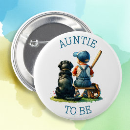 tante om te zijn | Boy's Baseball Baby shower Ronde Button 5,7 Cm